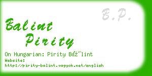 balint pirity business card